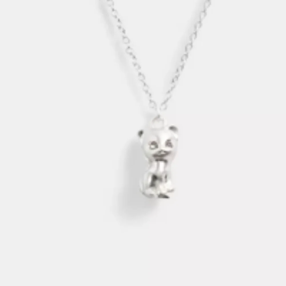 Coach Silver-tone Cat Charm Necklace‎